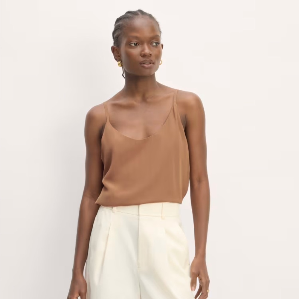 Everlane The Slip Cami in Carob Brown, Size 10